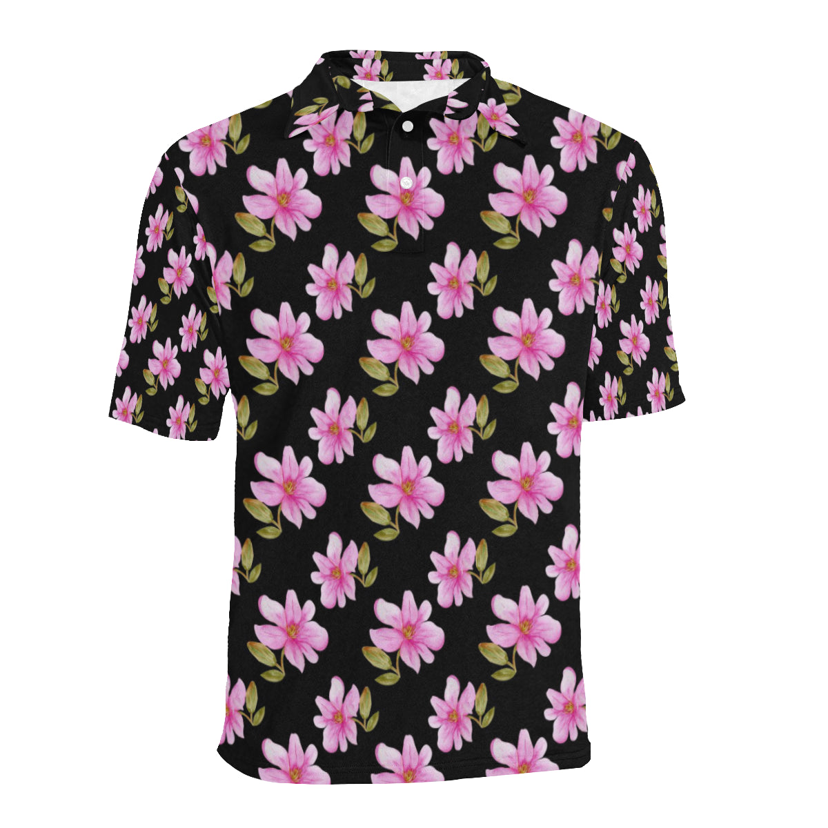 Magnolia Pattern Print Design MAG06 Men Polo Shirt