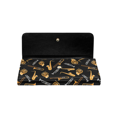 Jazz Pattern Print Design 01 Women's Trifold Wallet