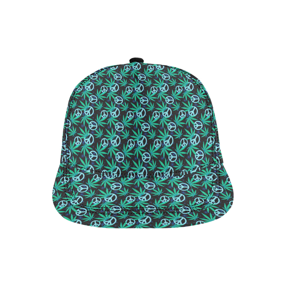 Peace Sign Themed Design Print Snapback Cap