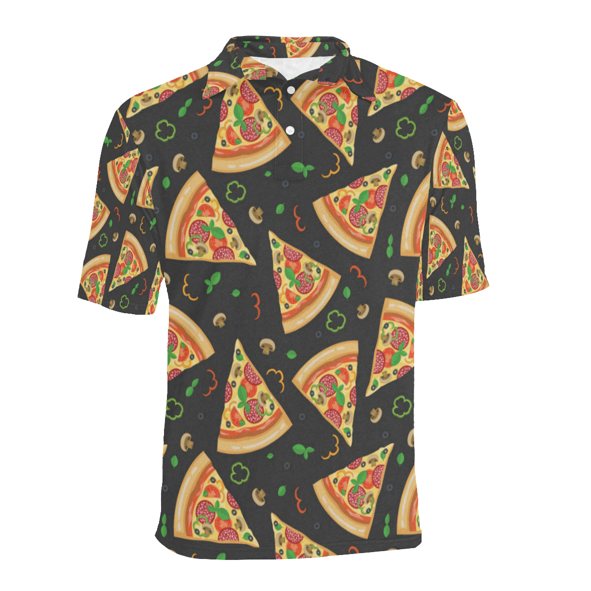 Pizza Pattern Print Design A02 Men Polo Shirt