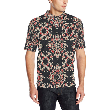 Medallion Pattern Print Design 01 Men Polo Shirt