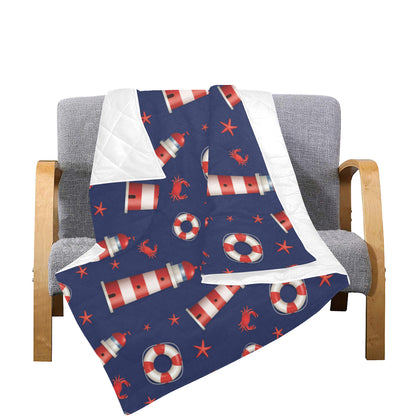 Nautical Pattern Print Design A03 Premium Quilt
