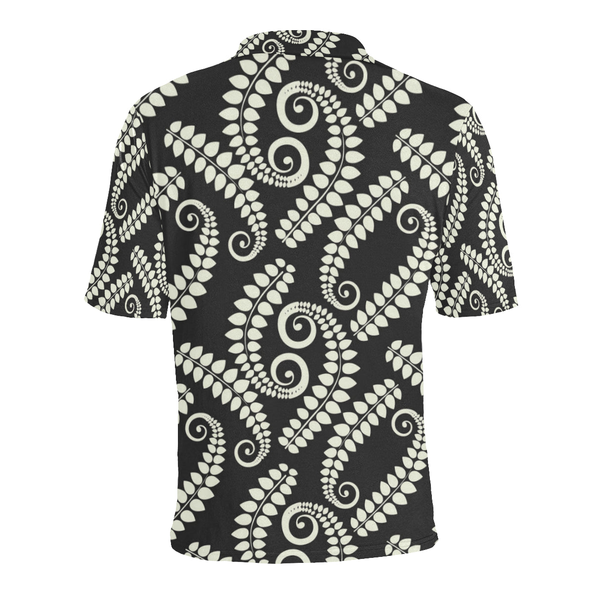 Fern Leave Print Pattern Men Polo Shirt