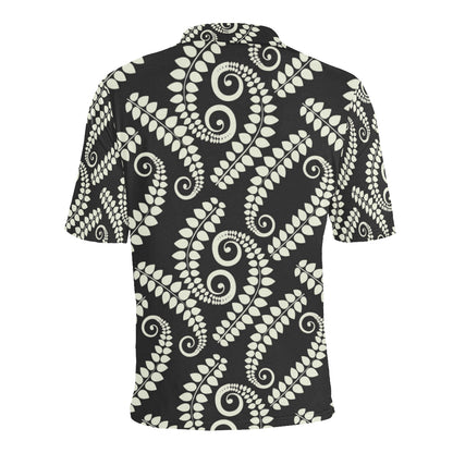 Fern Leave Print Pattern Men Polo Shirt