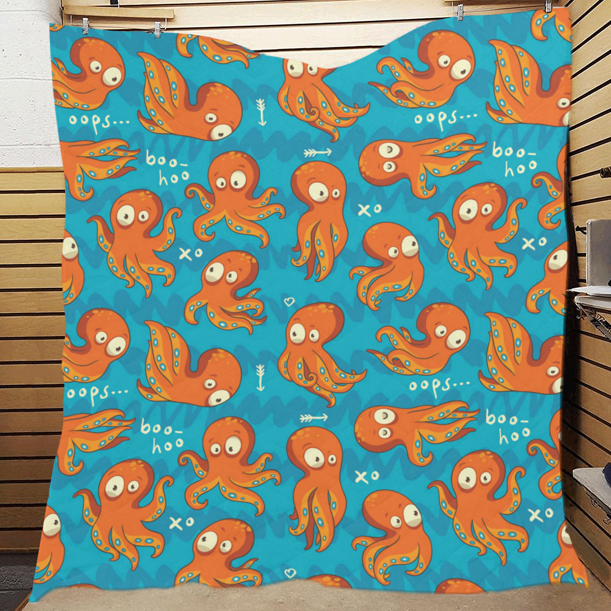 Octopus Pattern Print Design A02 Premium Quilt