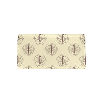 Mandolin Pattern Print Design 02 Women's Trifold Wallet