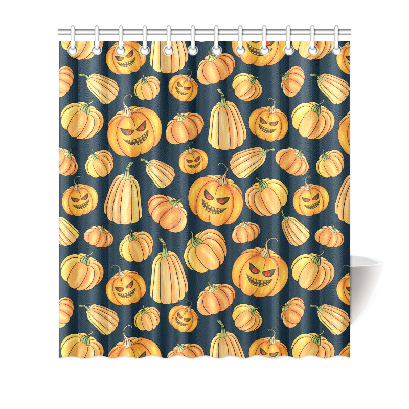 Pumpkin Halloween Pattern Print Design A04 Shower Curtain