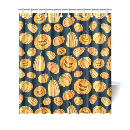 Pumpkin Halloween Pattern Print Design A04 Shower Curtain