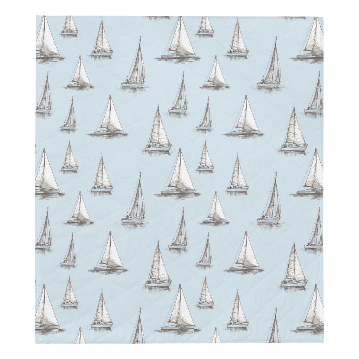 Sailing Ships Pattern Print Design A01 Premium Quilt