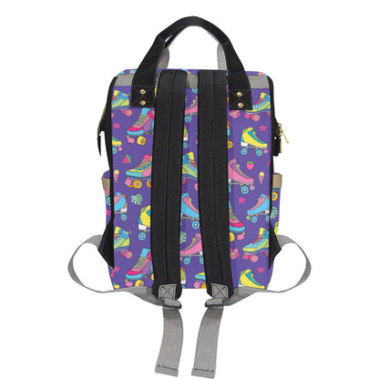 Roller skate Colorful Pattern Print Design A05 Diaper Bag Backpack