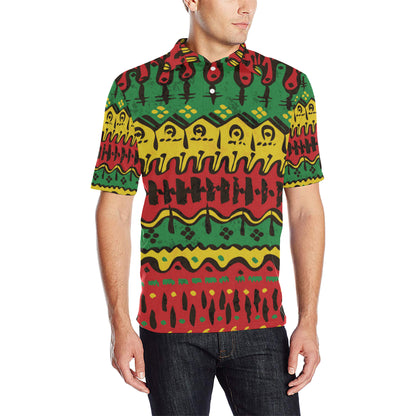 Rasta Pattern Print Design A01 Men Polo Shirt