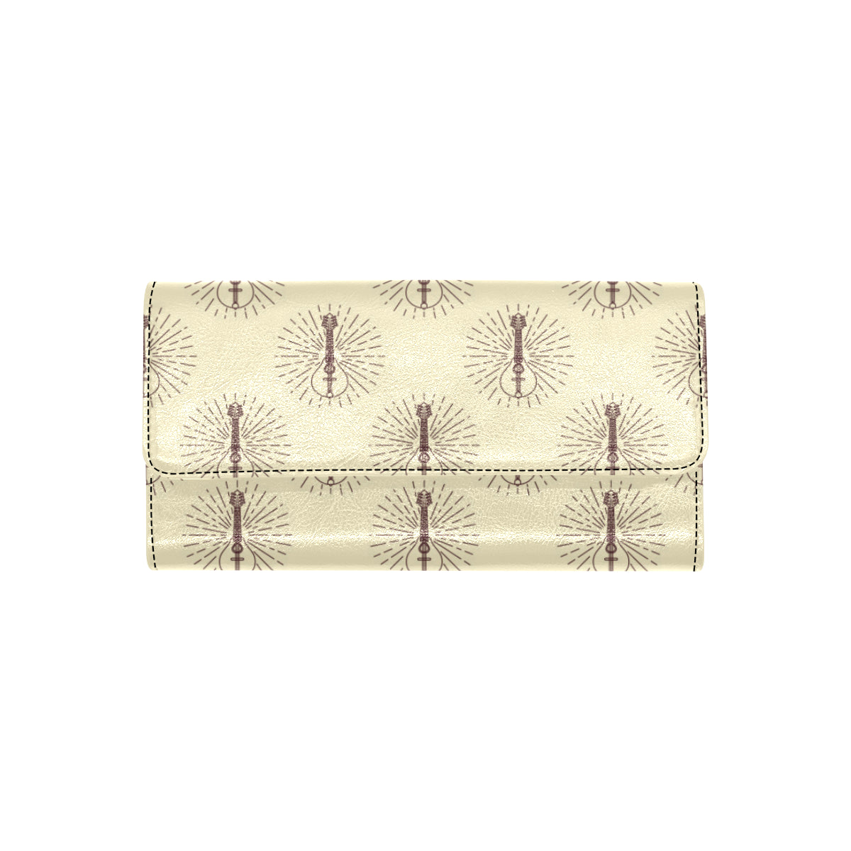 Mandolin Pattern Print Design 02 Women's Trifold Wallet