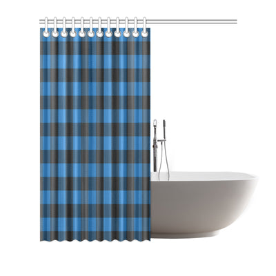 Buffalo check Blue Pattern Print Design 03 Shower Curtain