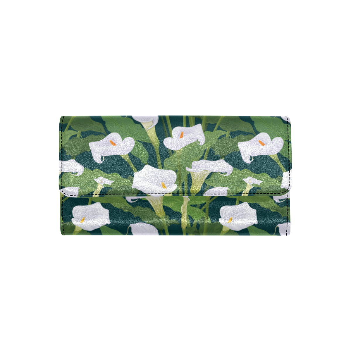 Lily Pattern Print Design 04 Women's Trifold Wallet