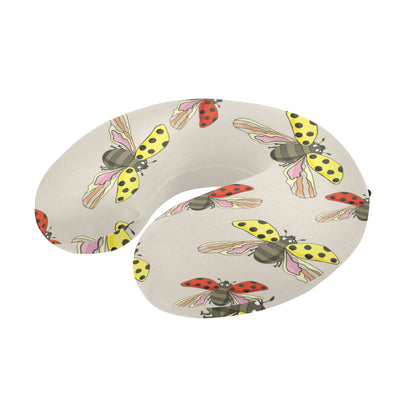 Ladybug Pattern Print Design 04 U-Shaped Travel Neck Pillow
