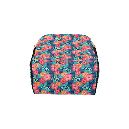 Red Hibiscus Pattern Print Design HB02 Diaper Bag Backpack