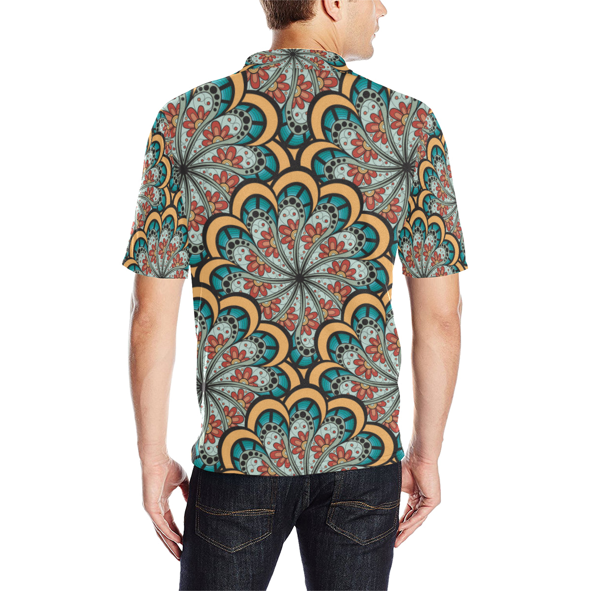 Mandala Pattern Print Design 01 Men Polo Shirt