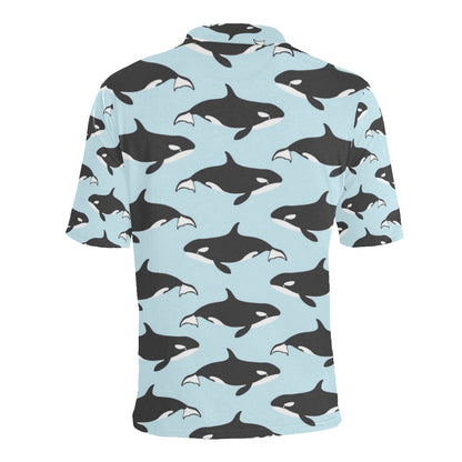 Killer Whale Pattern Print Design 01 Men Polo Shirt