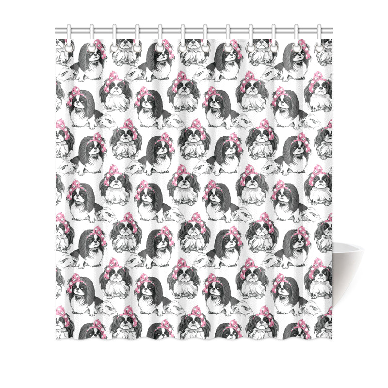 Japanese Chin Pattern Print Design 01 Shower Curtain