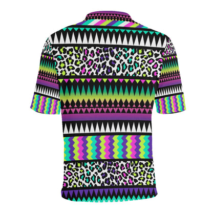 Animal Skin Aztec Rainbow Men Polo Shirt
