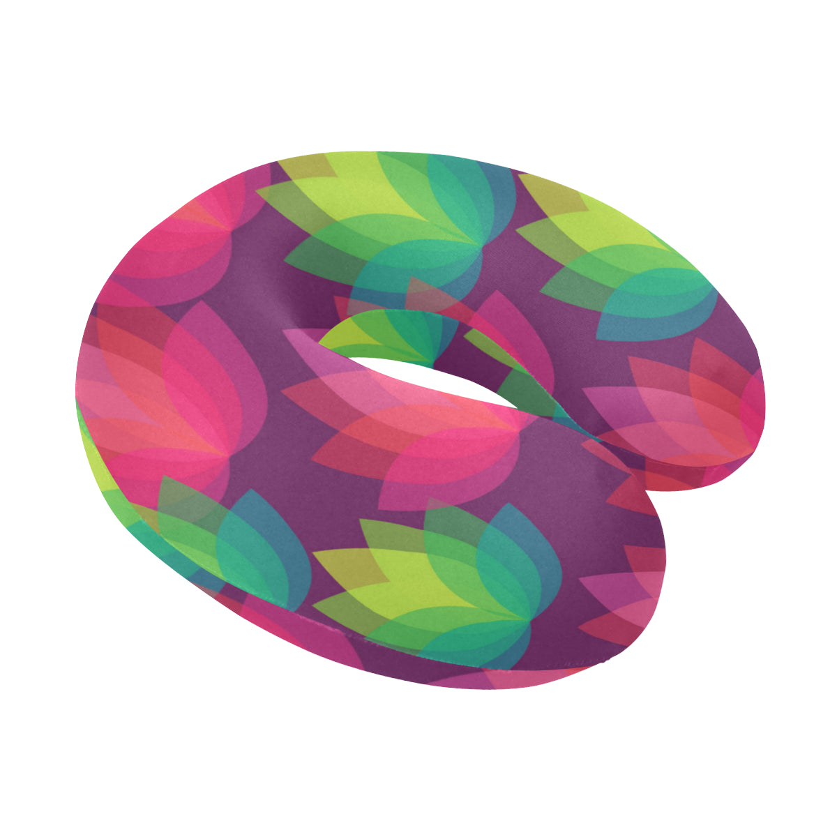 Lotus Pattern Print Design 02 U-Shaped Travel Neck Pillow
