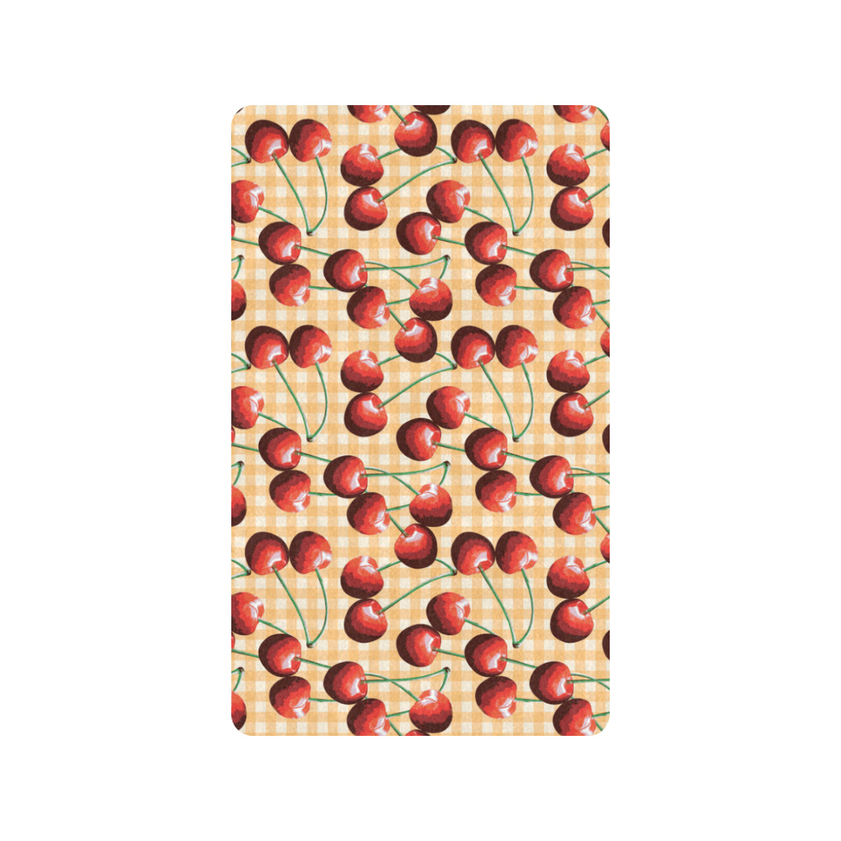 Cherry Orange Plaid Print Rubber Doormat