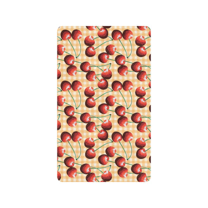 Cherry Orange Plaid Print Rubber Doormat