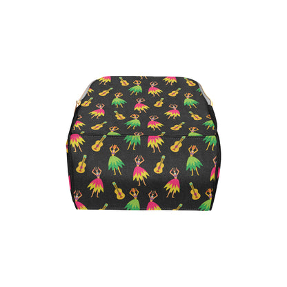 Hula Dancers Hawaiian Girl Pattern Print Design 03 Diaper Bag Backpack