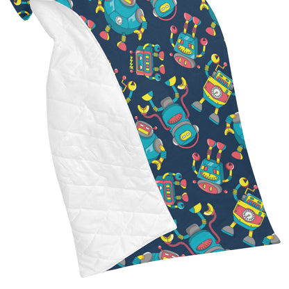Robot Pattern Print Design A05 Premium Quilt