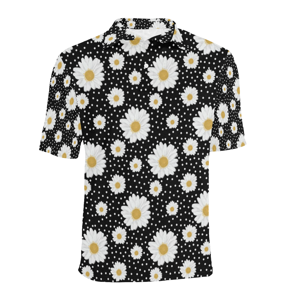 Daisy Pattern Print Design DS02 Men Polo Shirt