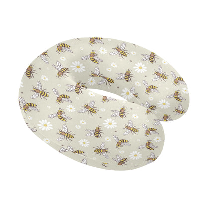 Bee Pattern Print Design 03 U-Shaped Travel Neck Pillow