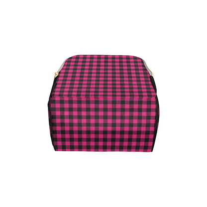 Pink Tartan Plaid Pattern Diaper Bag Backpack