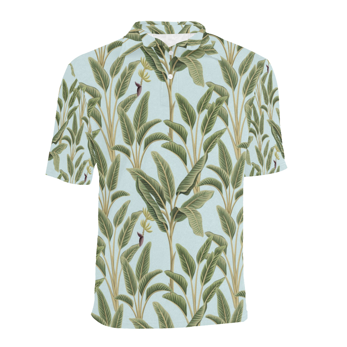 Banana Leaf Pattern Print Design BL03 Men Polo Shirt
