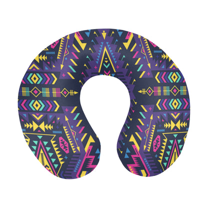 Aztec Pattern Print Design 07 U-Shaped Travel Neck Pillow