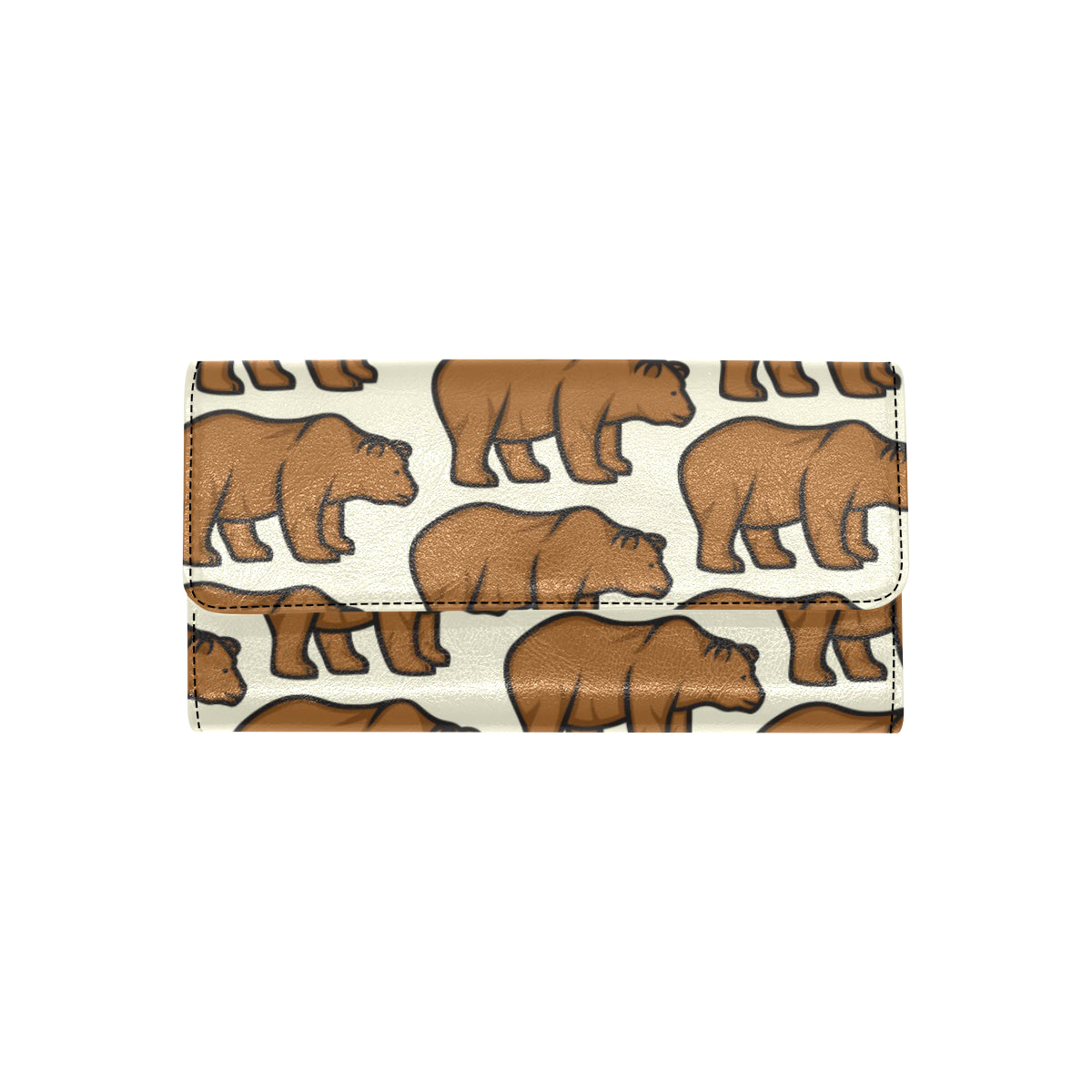 Bear Pattern Print Design BE05 Women's Trifold Wallet