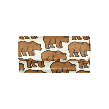 Bear Pattern Print Design BE05 Women's Trifold Wallet