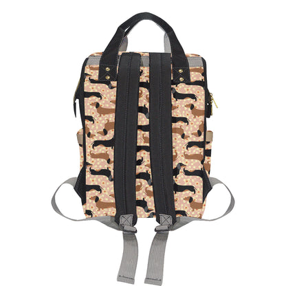 Dachshund Pattern Print Design 011 Diaper Bag Backpack