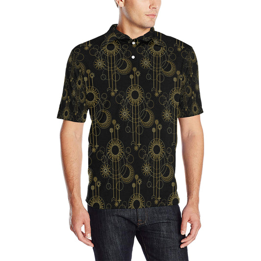 Moon Boho Style Pattern Print Design 01 Men Polo Shirt