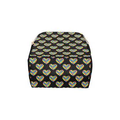 Autism Awareness Heart Design Print Diaper Bag Backpack