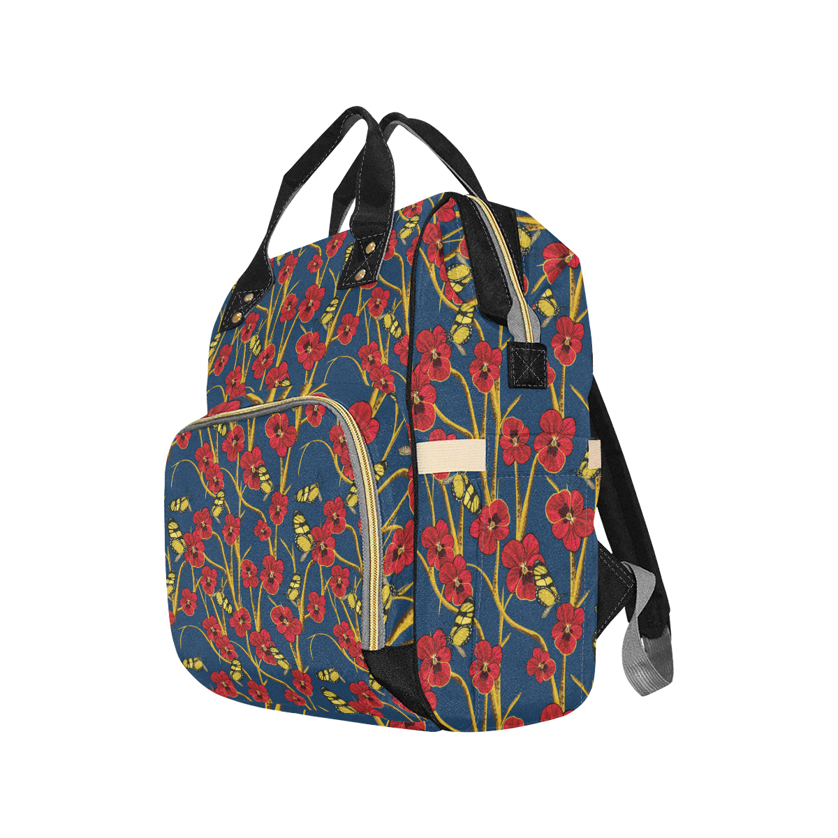 Pansy Pattern Print Design A01 Diaper Bag Backpack