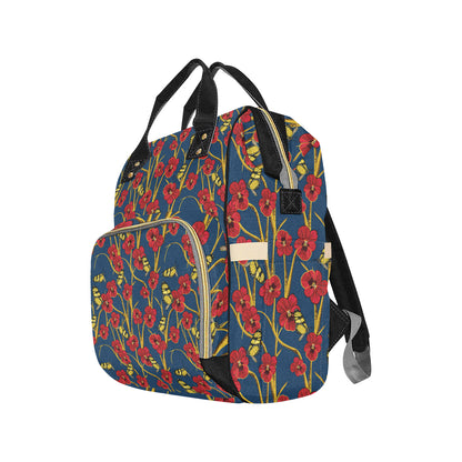 Pansy Pattern Print Design A01 Diaper Bag Backpack