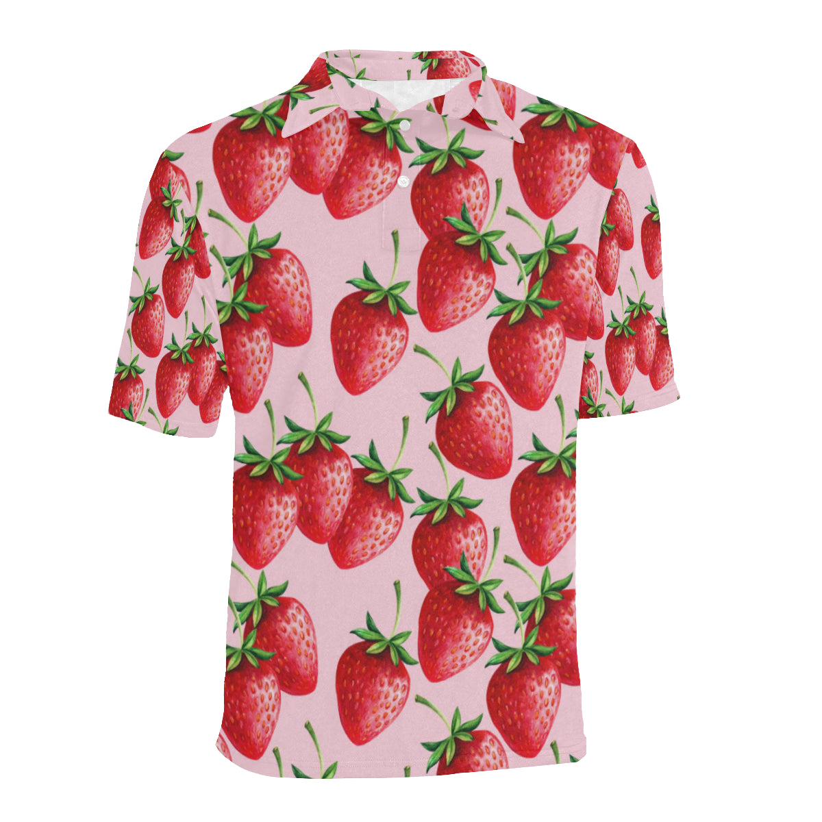 Strawberry Pattern Print Design SB03 Men Polo Shirt
