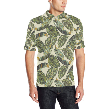 Banana Leaf Pattern Print Design BL08 Men Polo Shirt