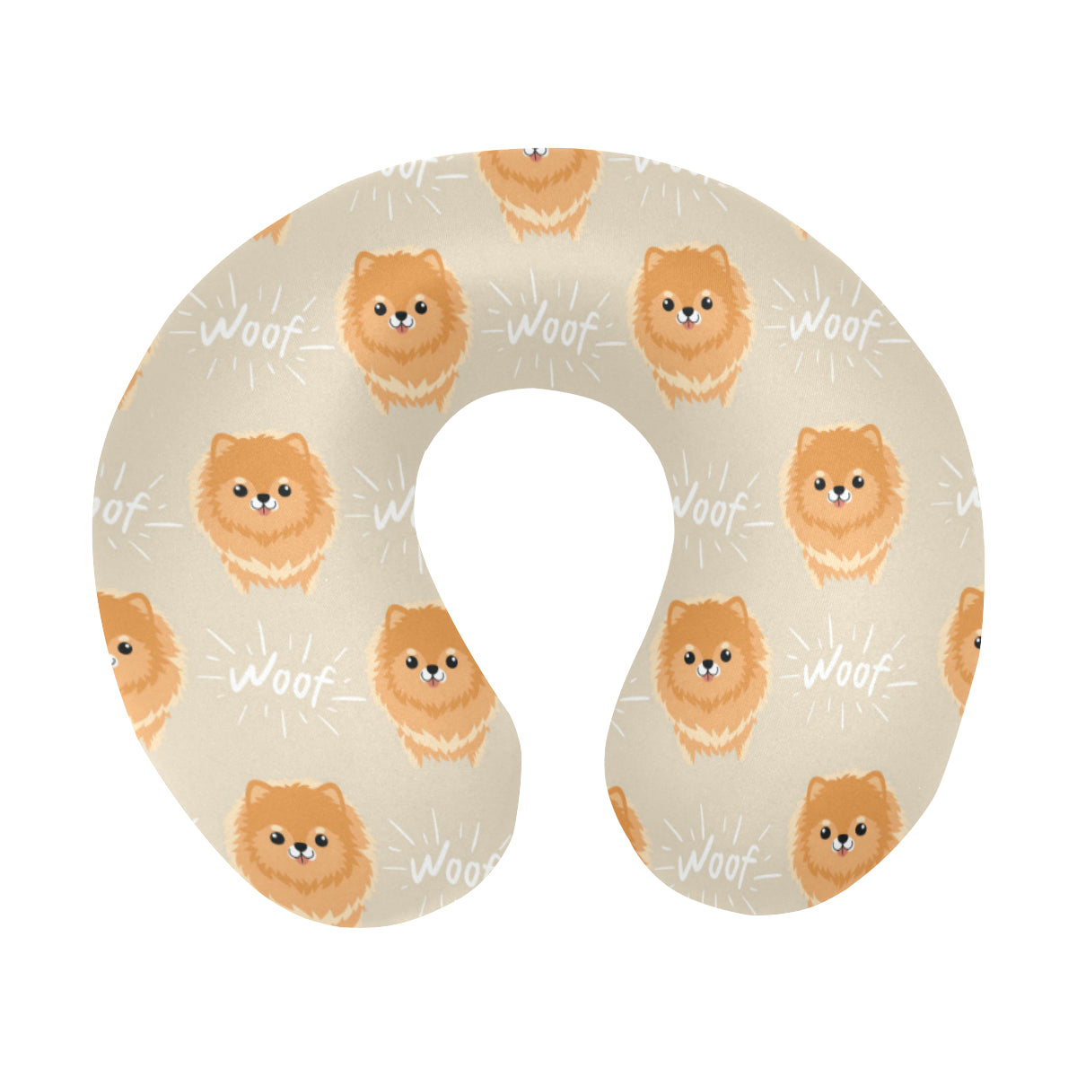 Pomeranians Pattern Print Design A04 U-Shaped Travel Neck Pillow