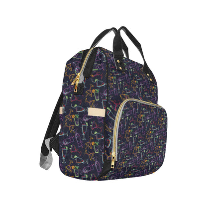 Cocktail Pattern Print Design 04 Diaper Bag Backpack