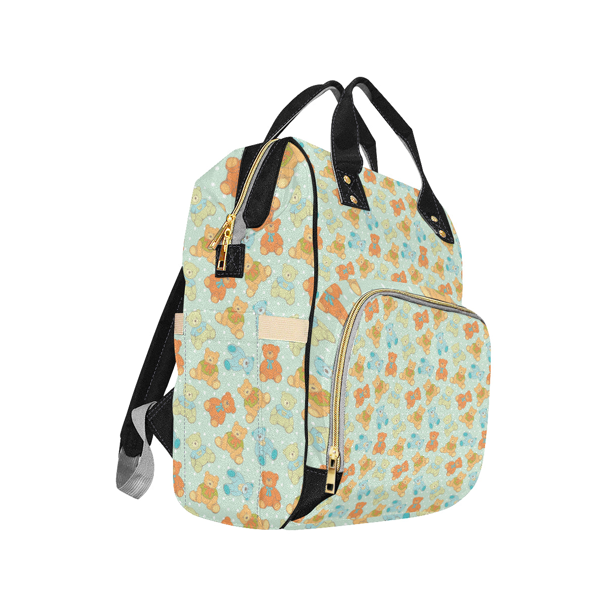 Bear Pattern Print Design 02 Diaper Bag Backpack