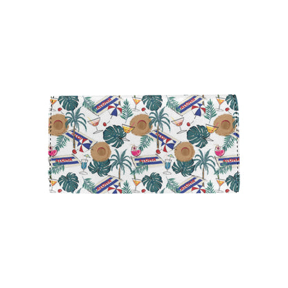 Aloha Hawaii Beach Pattern Print Design 04 Women's Trifold Wallet