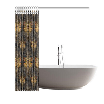Gold Dragonfly Mandala Shower Curtain
