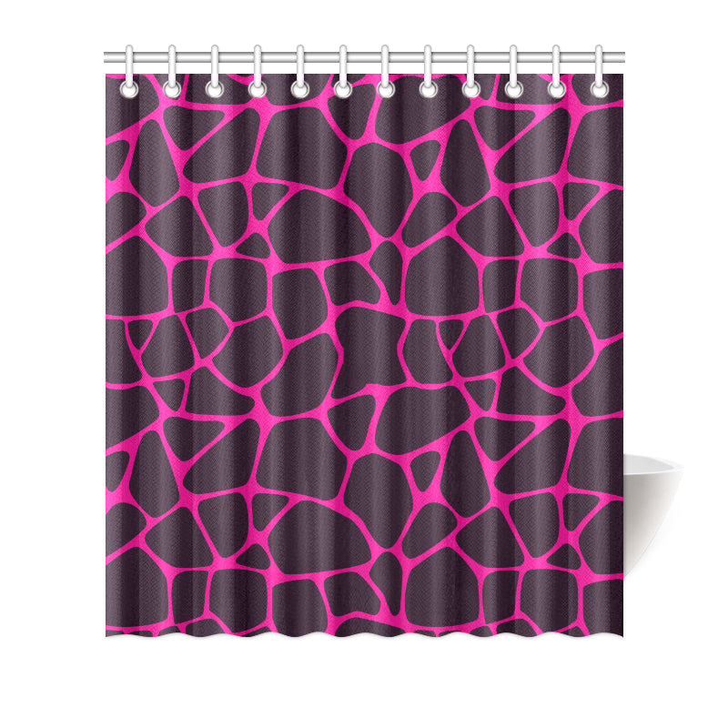 Giraffe Pink Background Texture Print Shower Curtain