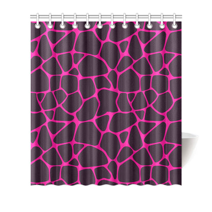 Giraffe Pink Background Texture Print Shower Curtain